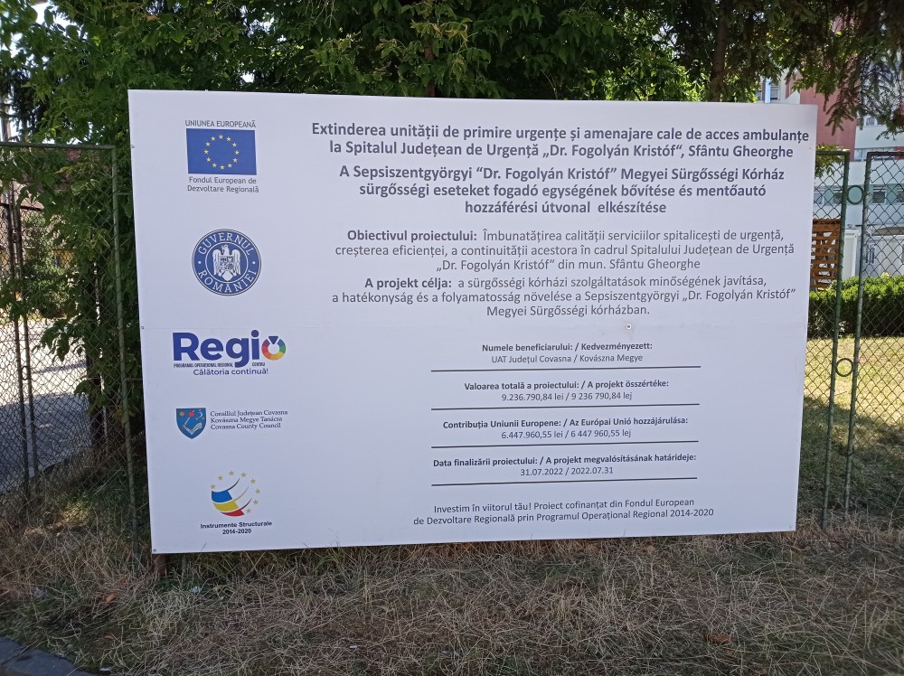 Implementare Extindere UPU la Spitalul Județean de Urgență – Sfântu Gheorghe – etapa 2